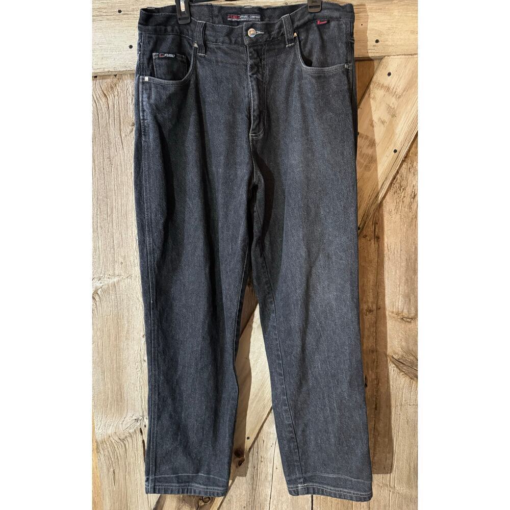 Fubu Apparel Company Men's W 38 x L 34 Black Serial No. 05092-05 Dark Demin